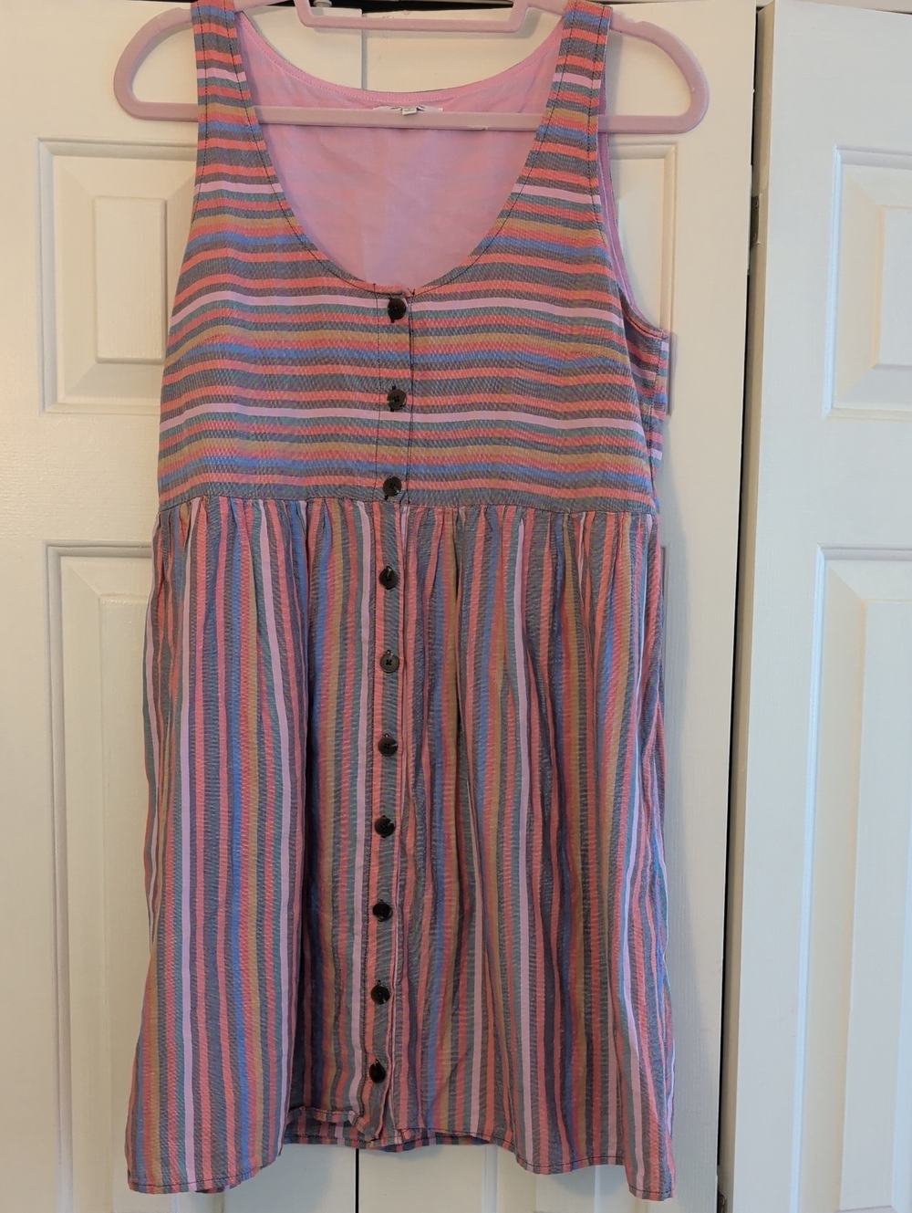 Madewell Striped Button-Front Tank Dress